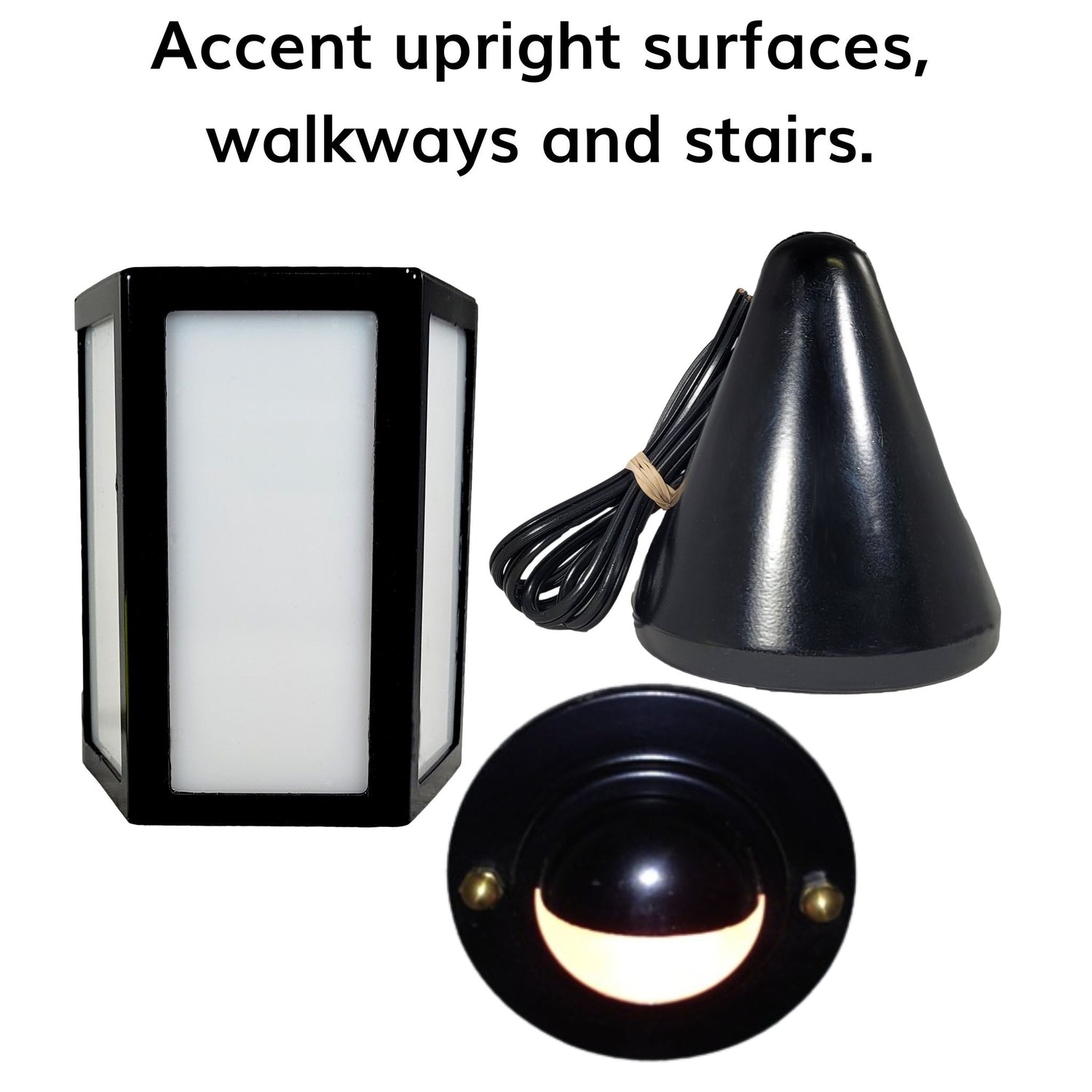 Accent upright surfaces, walkways and stairs with LED Deck Lights.