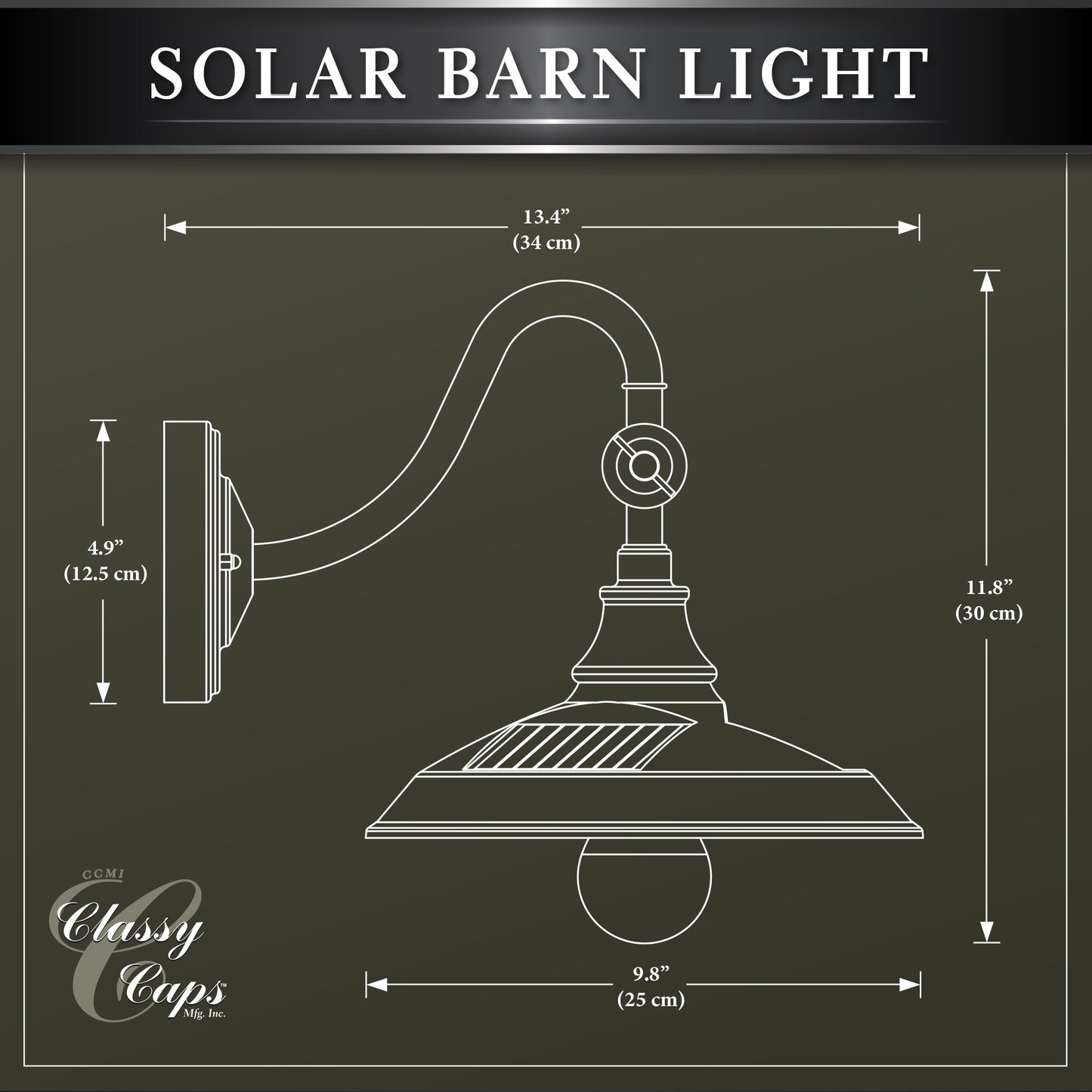 Dark Bronze Solar Barn Light
