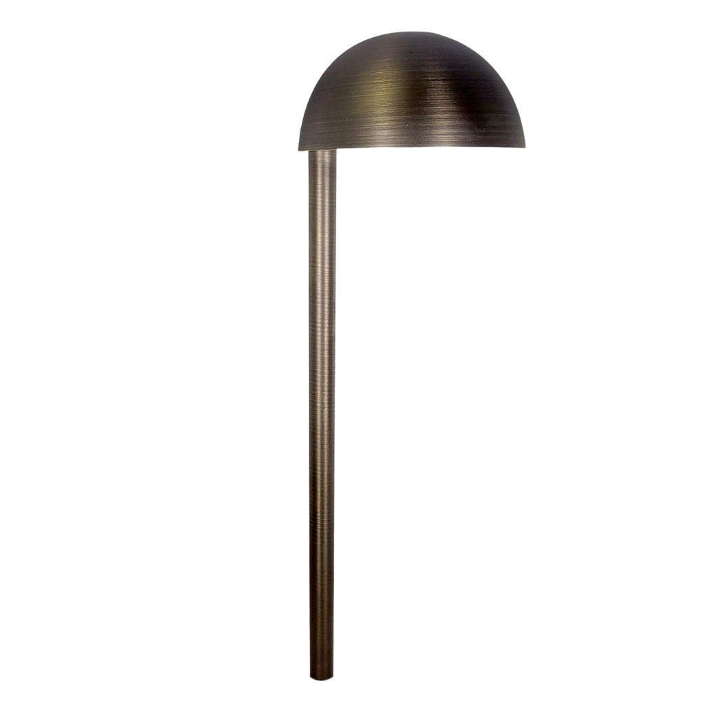 Brass Straight Stem Disc LED Path Light - Silhouette Lights
