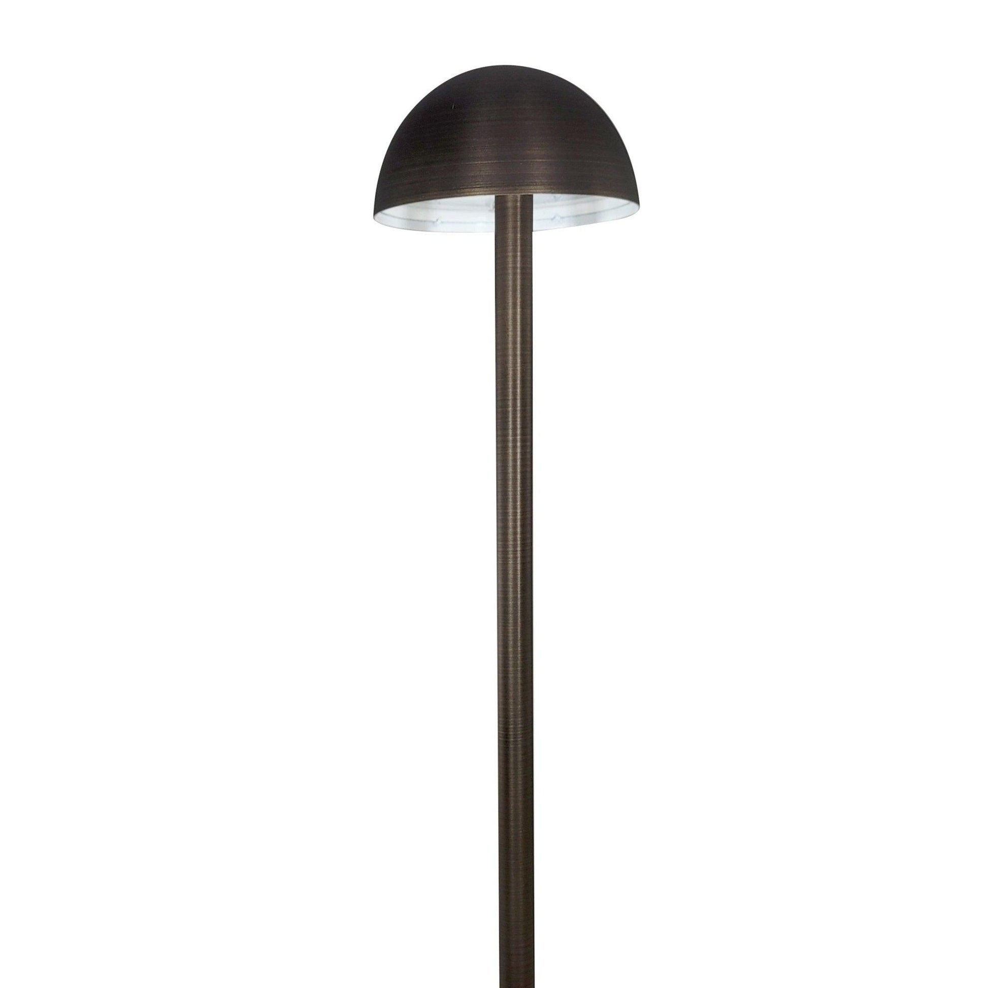 Brass Straight Stem Disc LED Path Light - Silhouette Lights