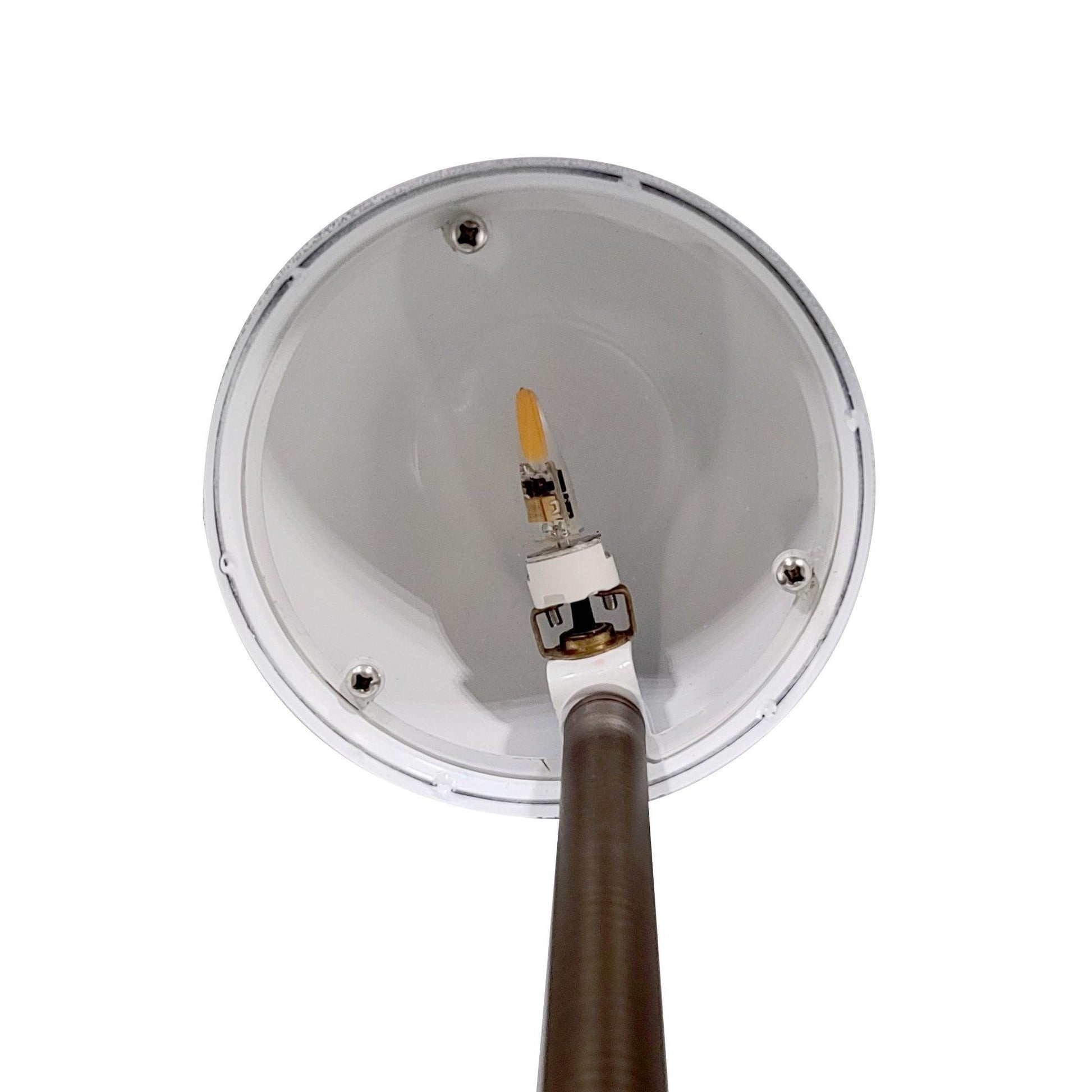 Brass Straight Stem Disc LED Path Light - Silhouette Lights
