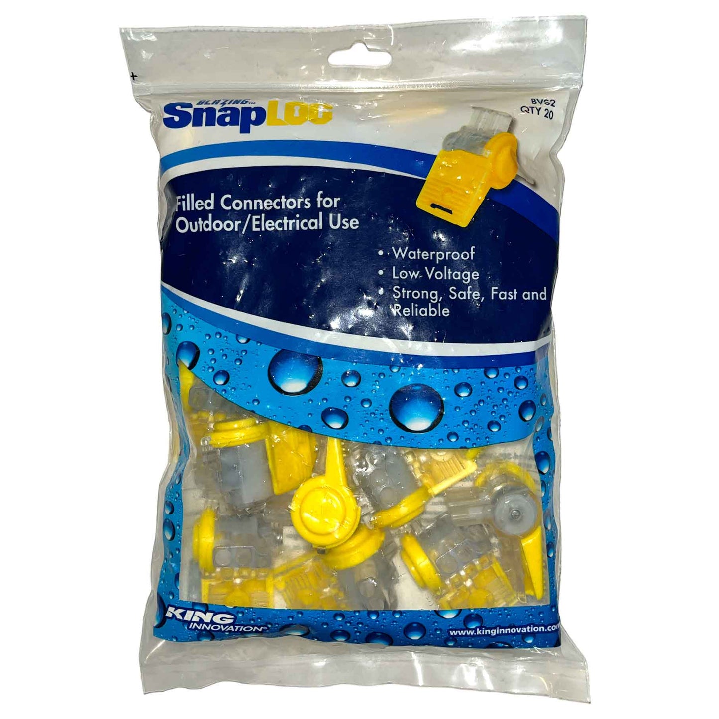 King Innovations Blazing BVS-2 Snap Lock Low Voltage Wire Connectors, Bag of 20