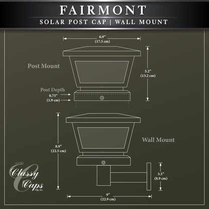 White Fairmont Solar Post Cap