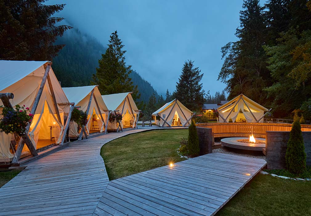 Landscape Path Lights at Clayoquot Lodge - Open Marker Lights