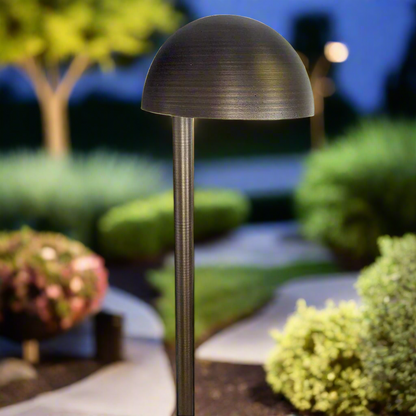 Brass Straight Stem Disc LED Path Light