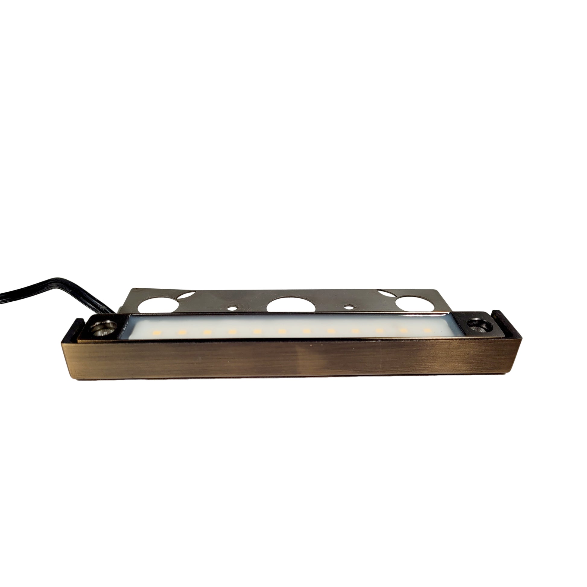 Brass LED Rail Light top view