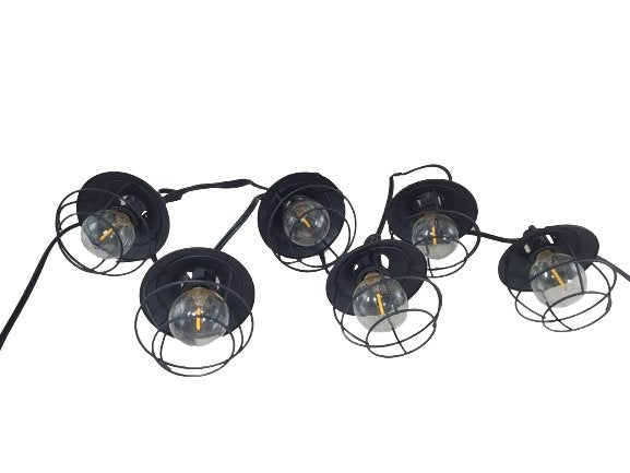 S65 - LED Cage Patio String Light - 120v - Silhouette Lights